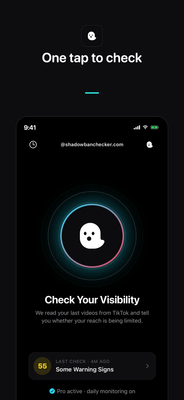 Shadowban Checker screen 3
