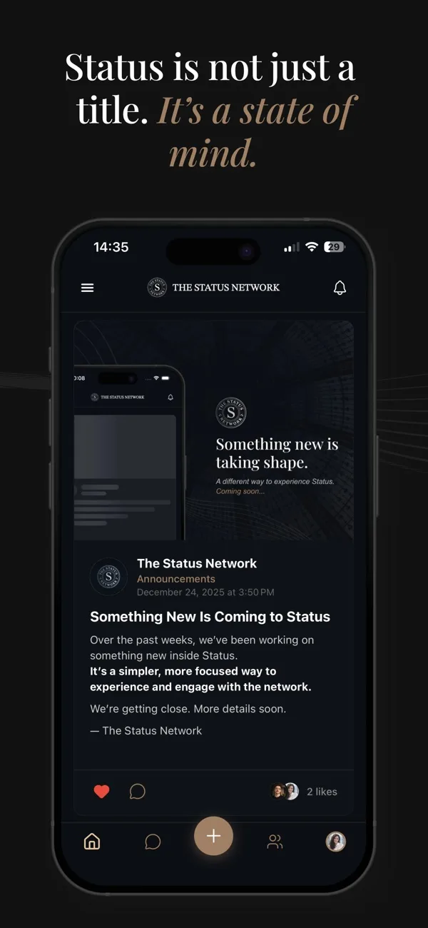 The Status Network screen 1