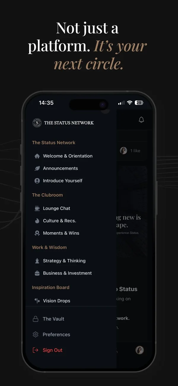 The Status Network screen 6