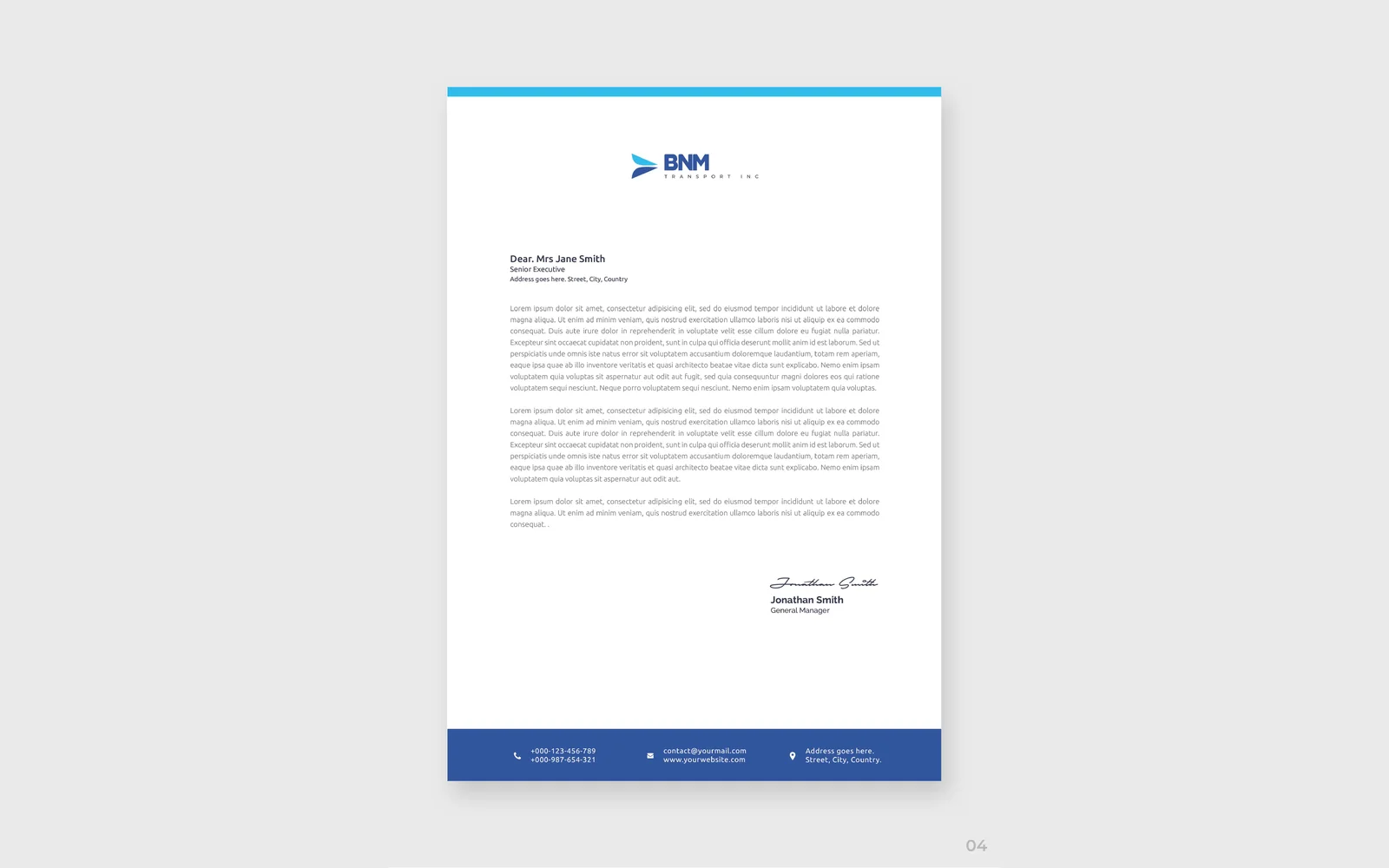BNM Transport Inc corporate identity 5