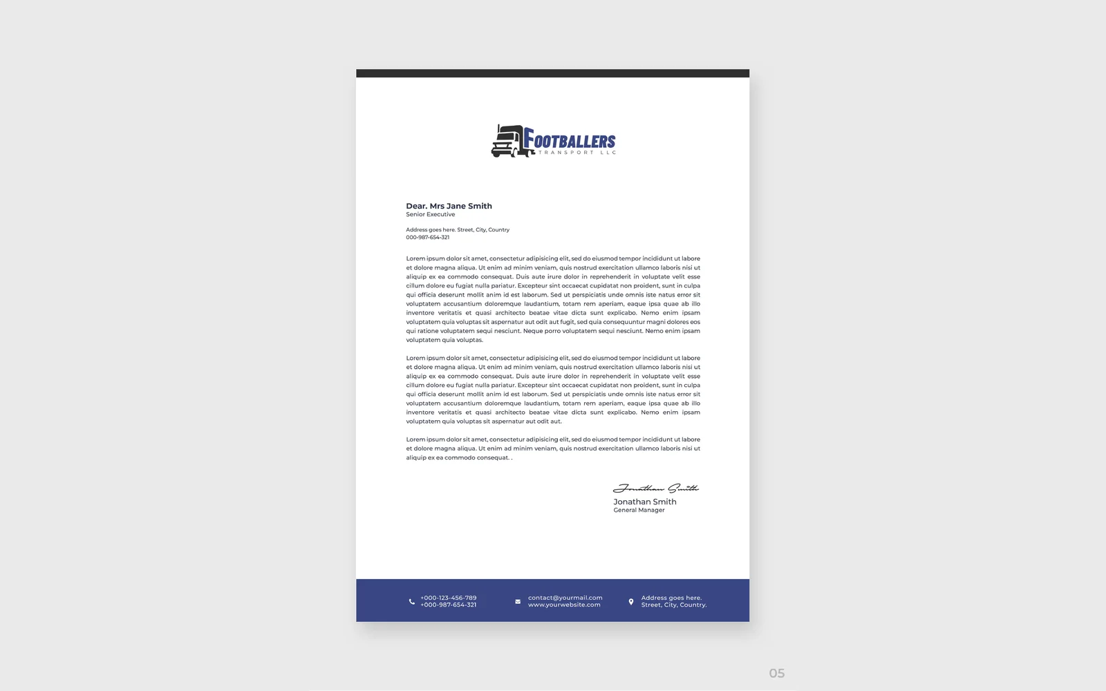 Footballers Transport LLC corporate identity 5