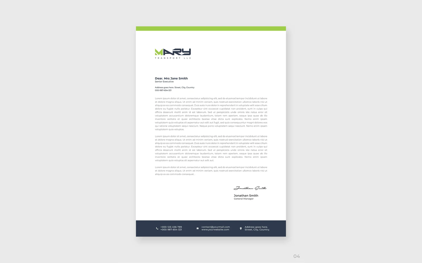 Mary Transport LLC corporate identity 5