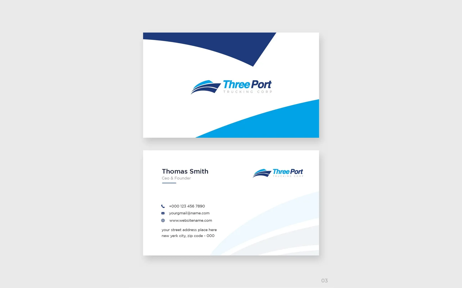 Three Port Trucking Corp corporate identity 4