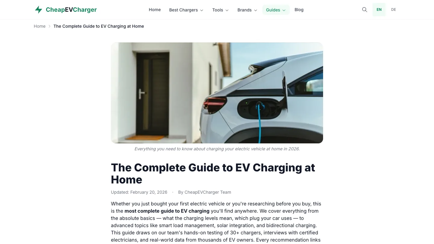 CheapEVCharger comprehensive EV charging guide for homeowners