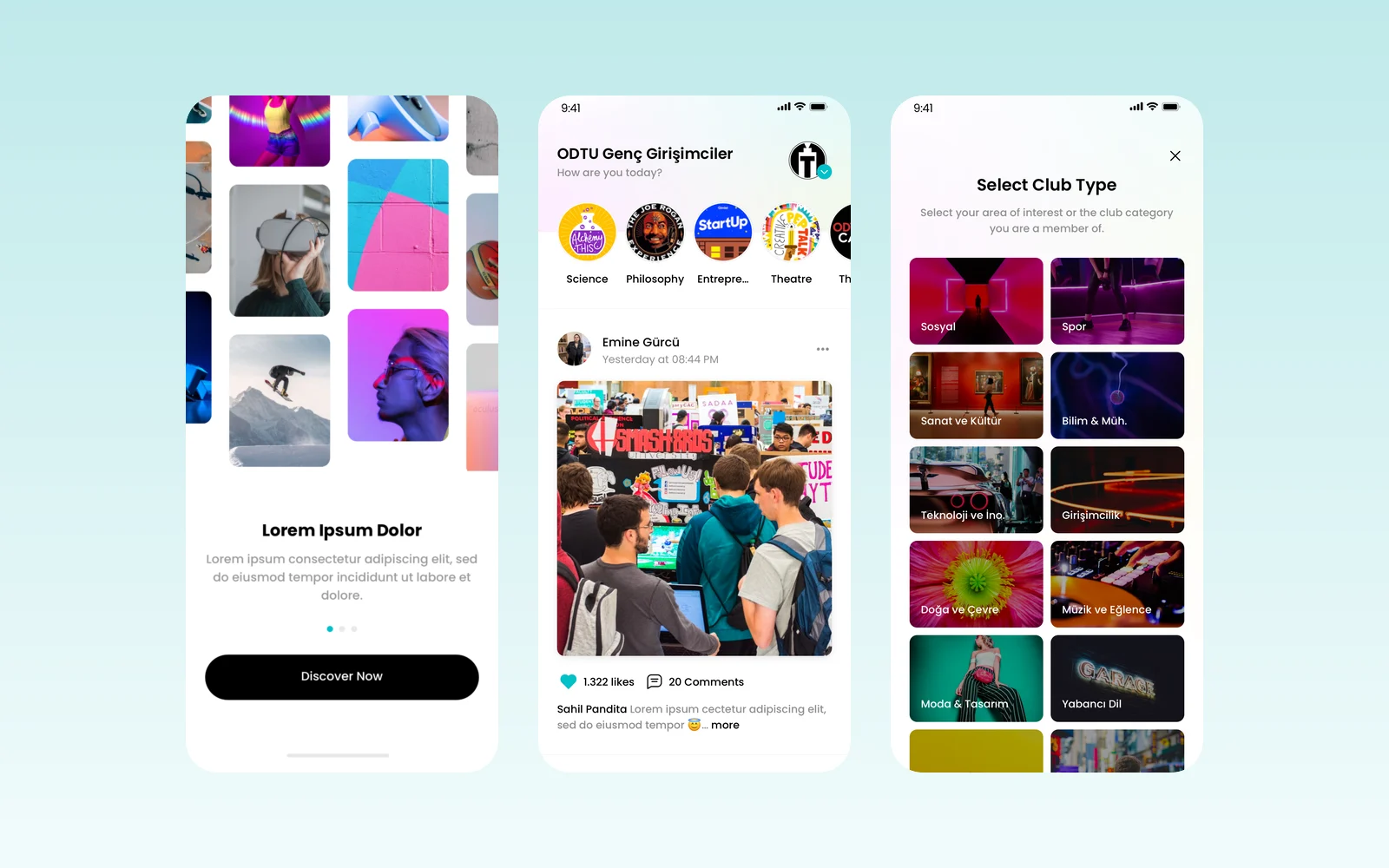 Öğrenci Kulüp: Analysis and App Design for University Student Clubs