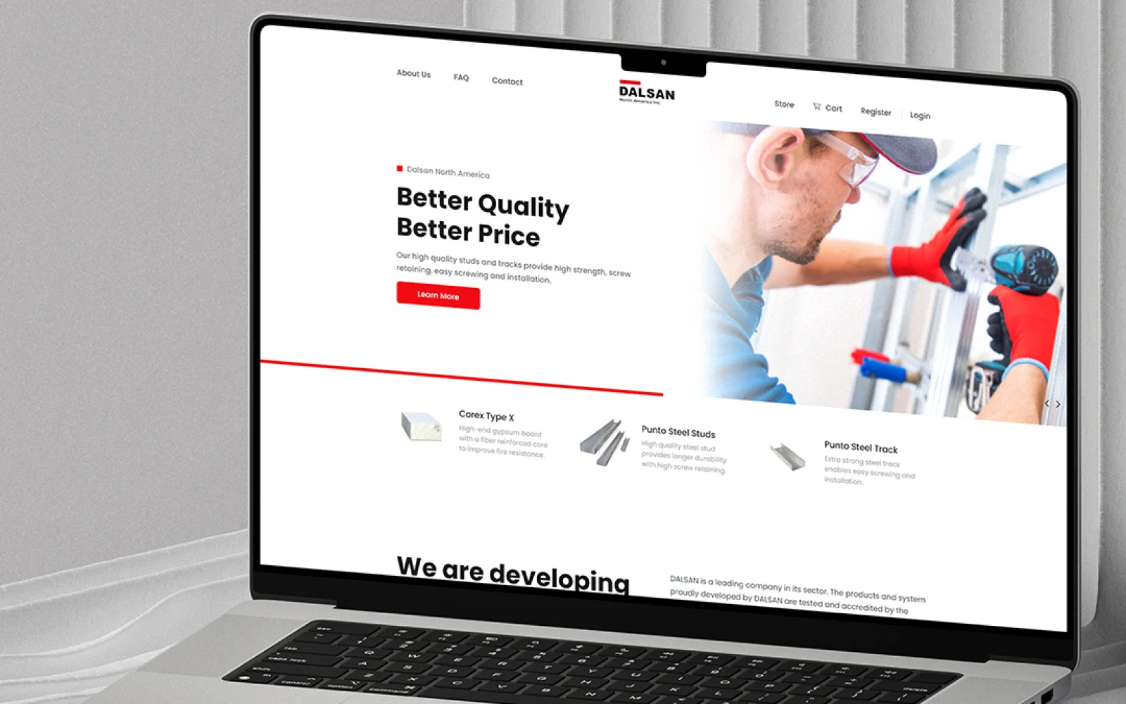 Dalsan North America: E-Commerce Design for a Building Systems Maker