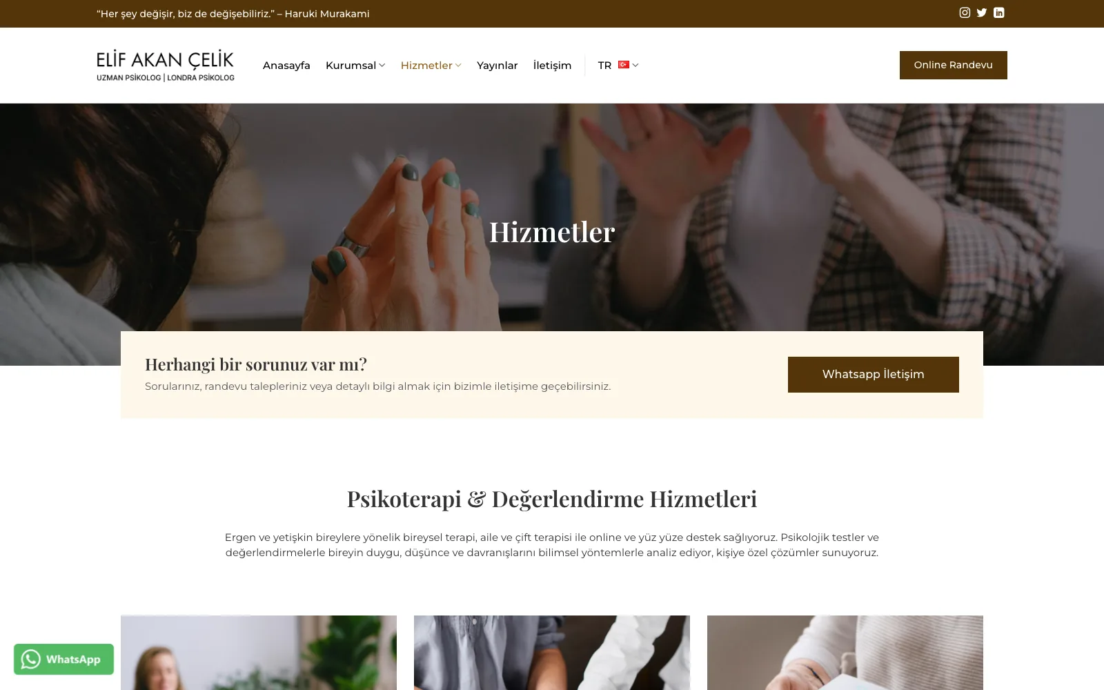 Elif Akan Çelik: A Bilingual Website for a London-Based Clinical Psychologist