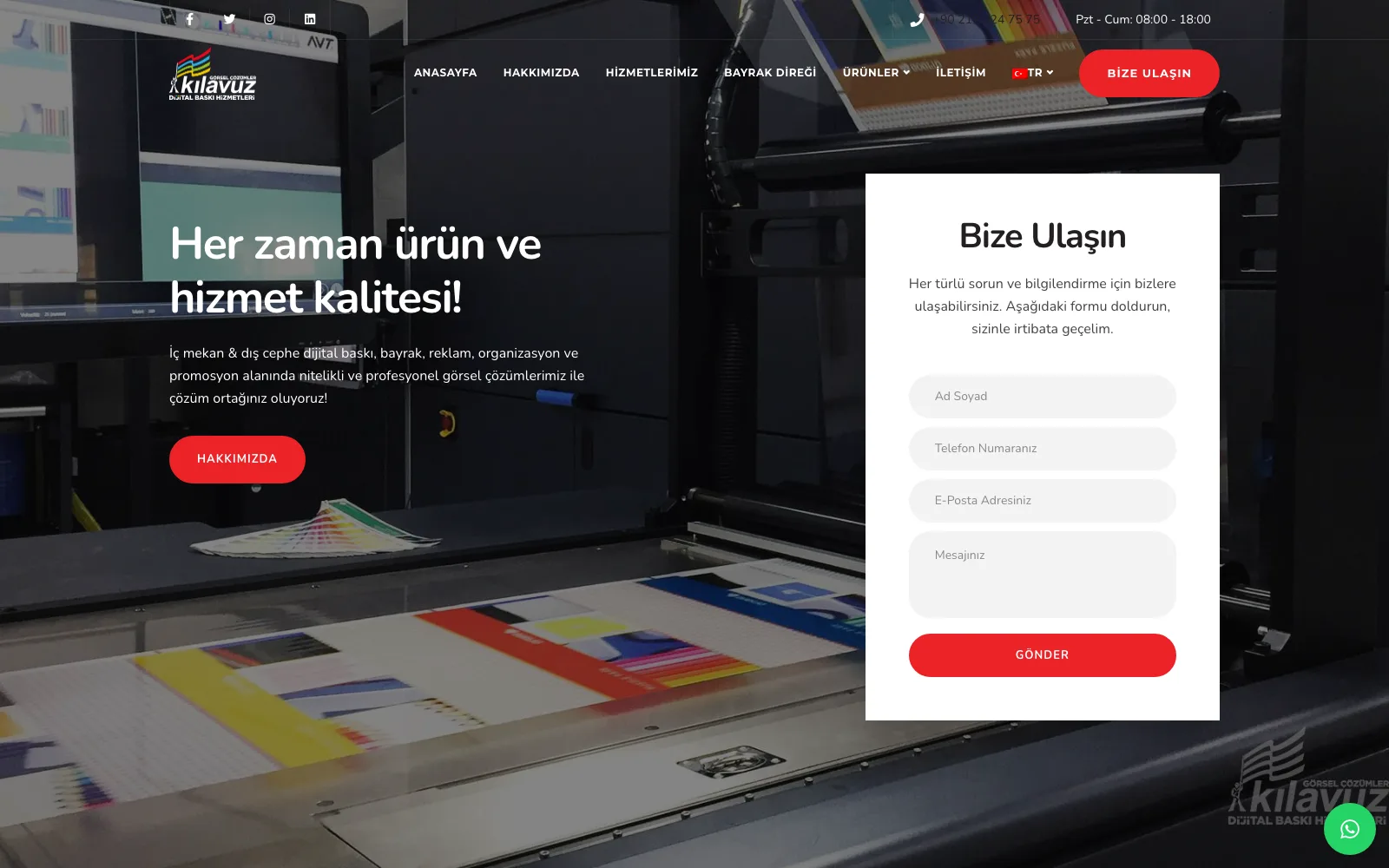 Kılavuz Görsel: A Bilingual Site and Product Catalogue for a Flag and Print Maker