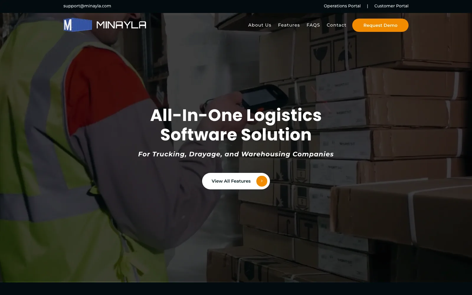 Minayla: The Marketing Site for a Trucking and Warehouse SaaS