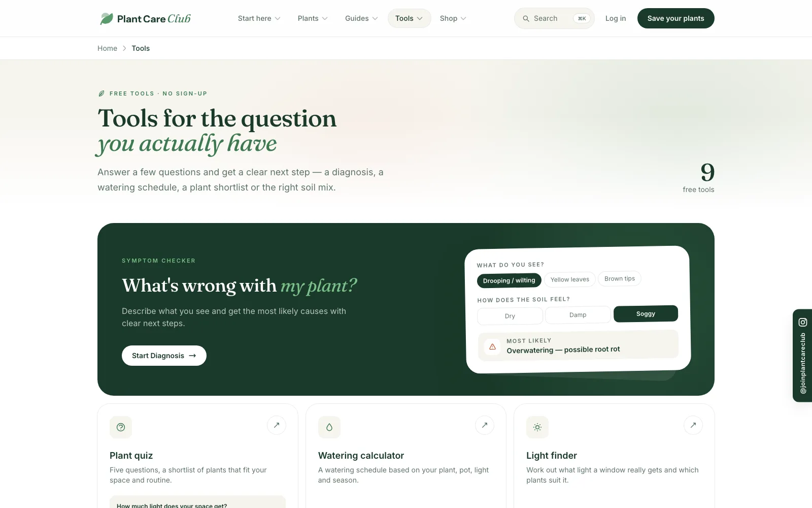 PlantCareClub screen 2