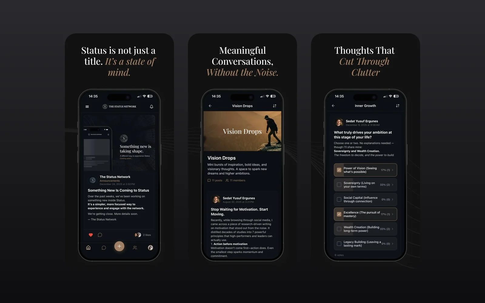 The Status Network: the members' Clubroom (mobile app)