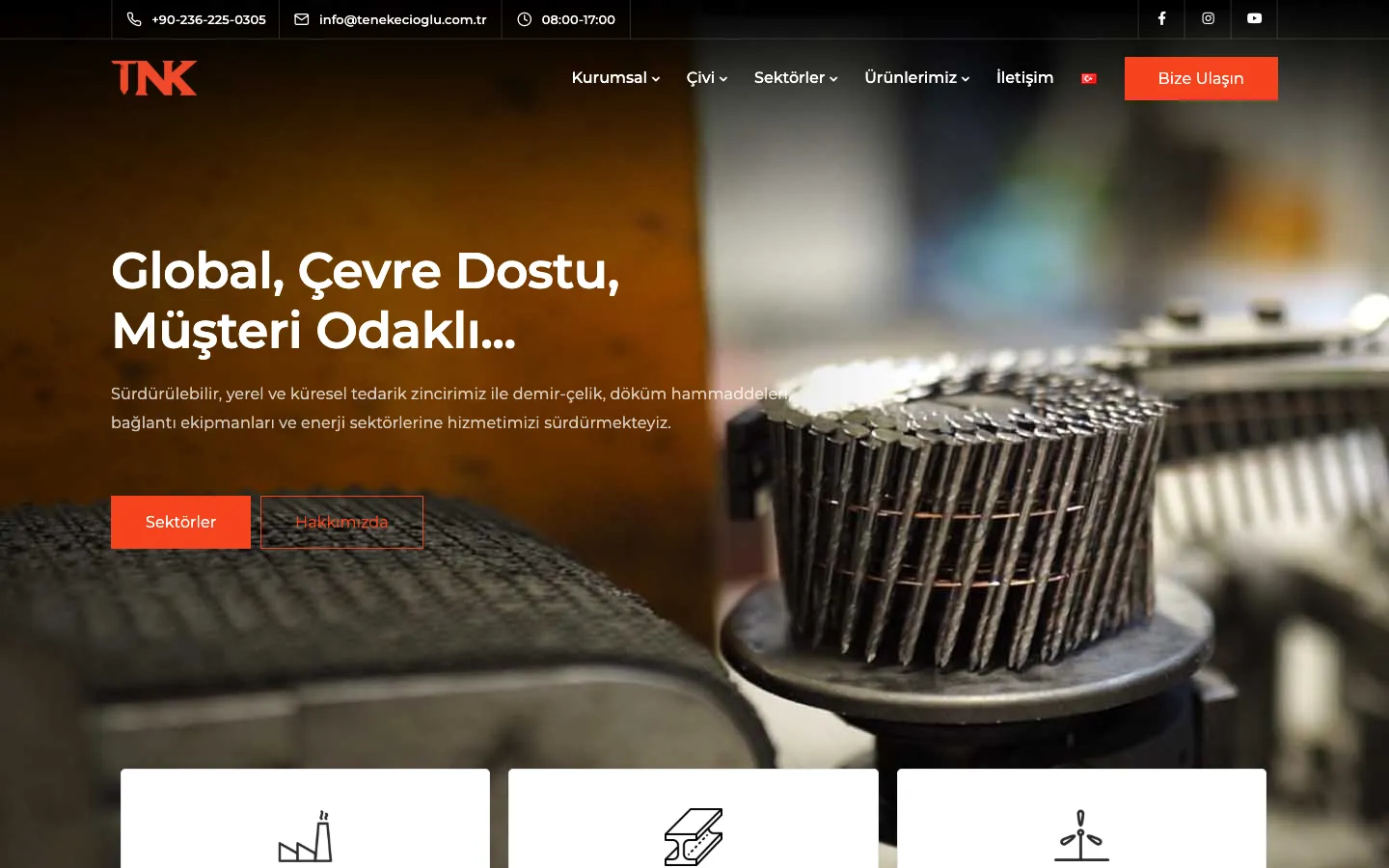 Tenekecioğlu: A Bilingual WordPress Site for a Nail and Steel Exporter