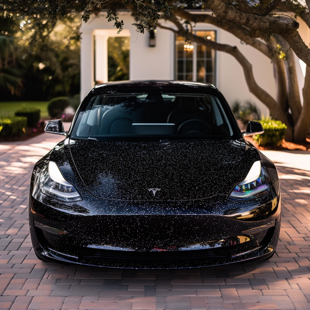Black Tesla Car
